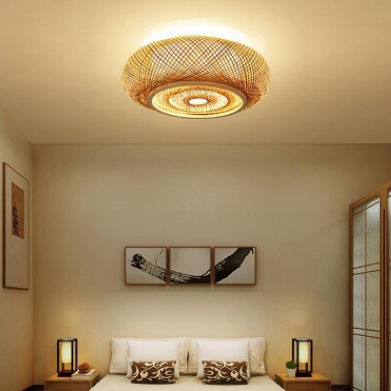Muto Retro LED Plafondlampen Metaal Hout Hal Slaapkamer