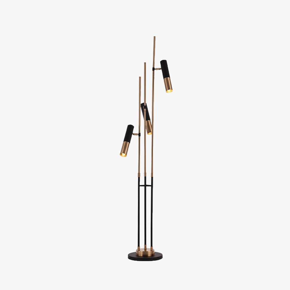 Salgado Vintage Design LED Vloerlamp Goud Zwart Metaal Woonkamer