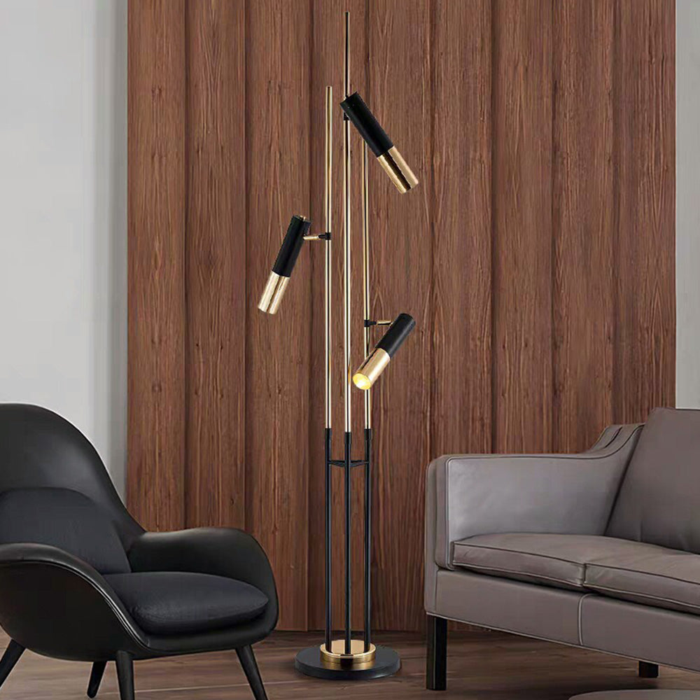 Salgado Vintage Design LED Vloerlamp Goud Zwart Metaal Woonkamer