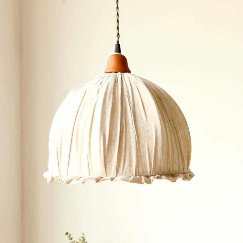 Nordic Design Bloem LED Hanglamp Kap Fabric Beige Woonkamer/Slaapkamer/Eetkamer