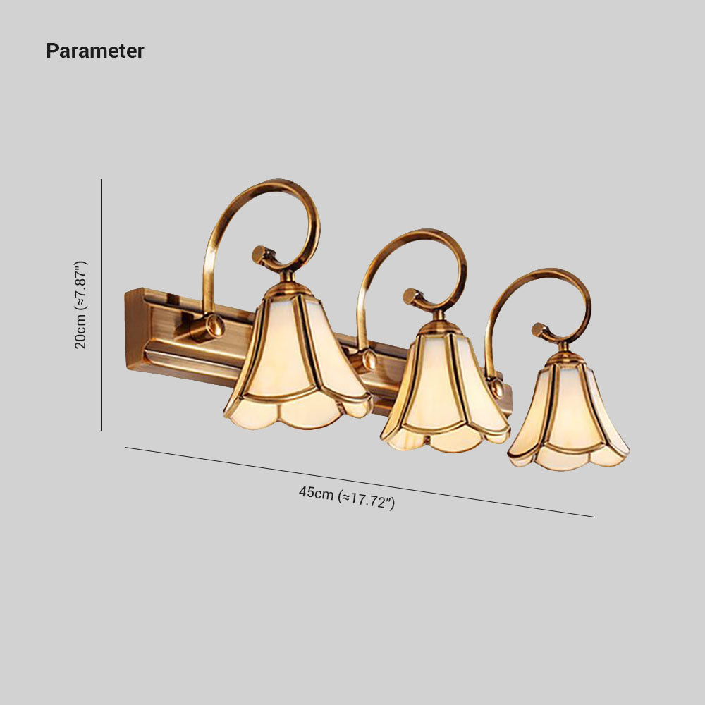 Félicie Vintage Design LED Wandlamp Bloem Metaal/Glas Goud Keuken Eetkamer/Woonkamer