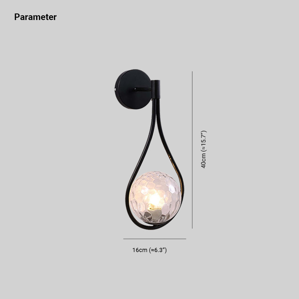 Valentina Nordic Creative Minimalistische Waterdruppel Glazen Wandlamp Metaal/Glas Goud Eet/Slaap/Woonkamer