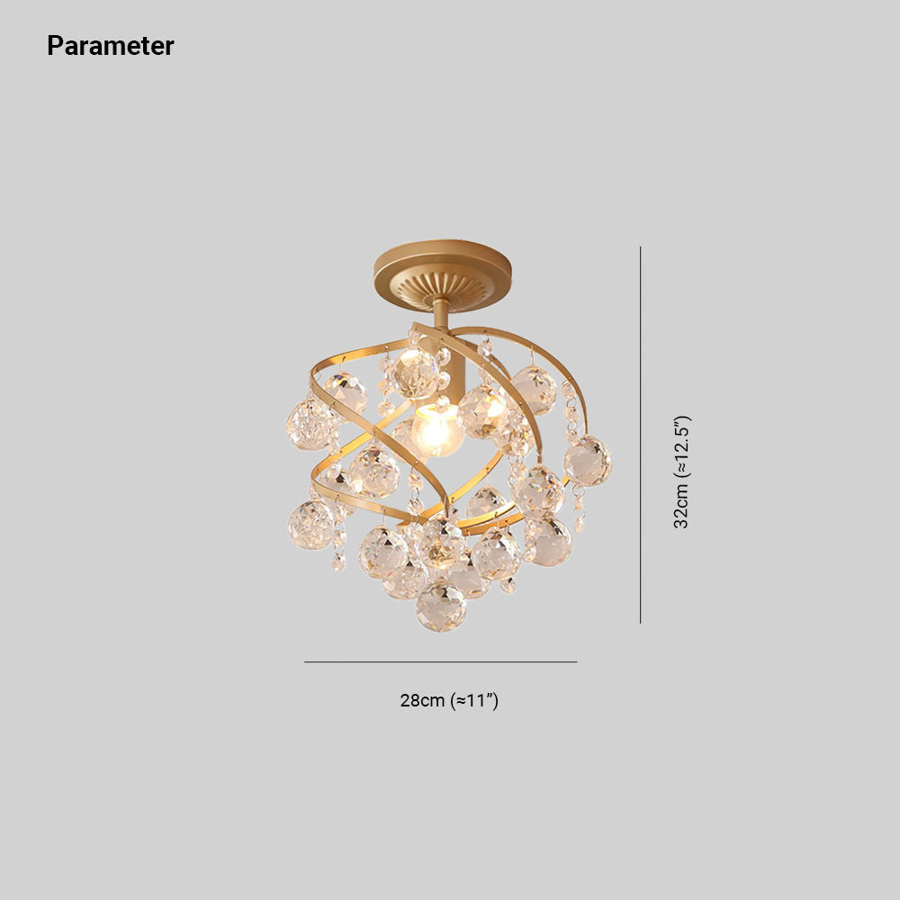 Valentina Vintage Design Luxe LED Plafondlamp Crystal Woonkamer