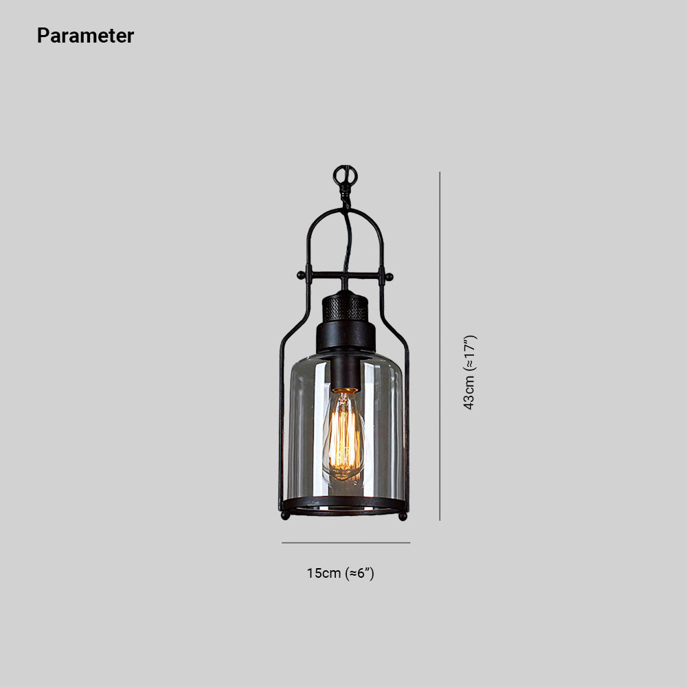 Austin Industrieel LED Hanglamp Zwart/Roest Metaal/Glas Binnen