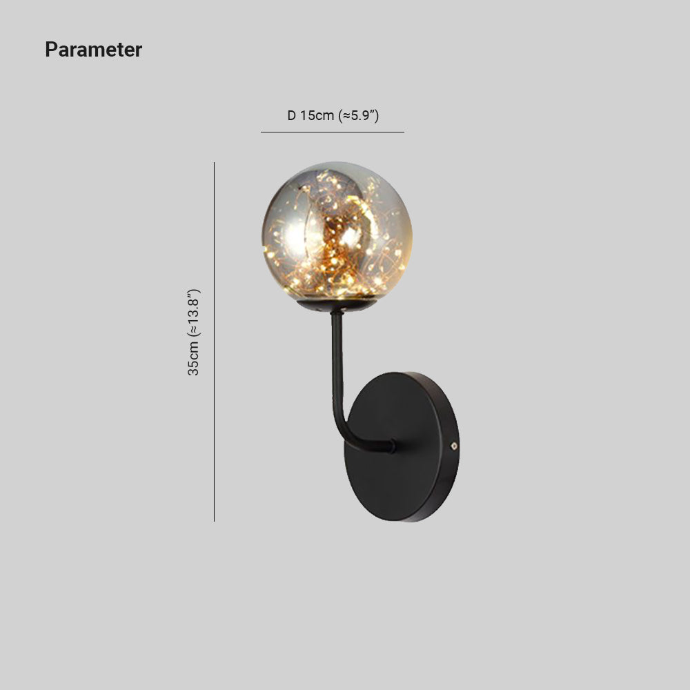 Valentina Starry Bubble Modern Design LED Wandlamp Goud/Swart Woonkamer/Slaapkame