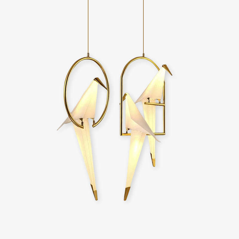 Clifford Design LED Duizend Kraanvogels Hanglampen Gouden Metaal Slaapkamer