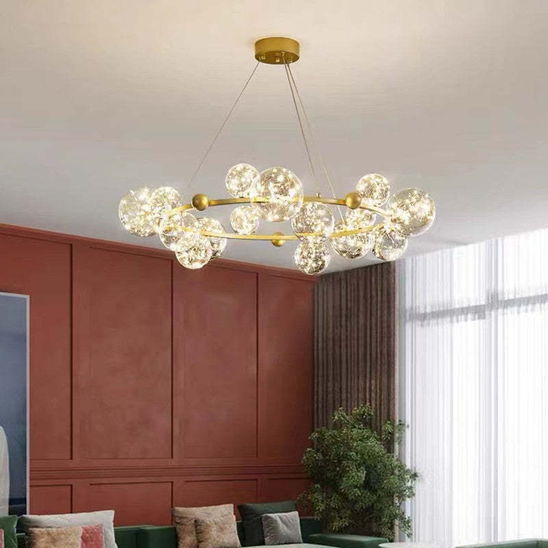 Valentina Modern Cirkel Round Metaal Glas Hanglampens Woonkamer Slaapkamer