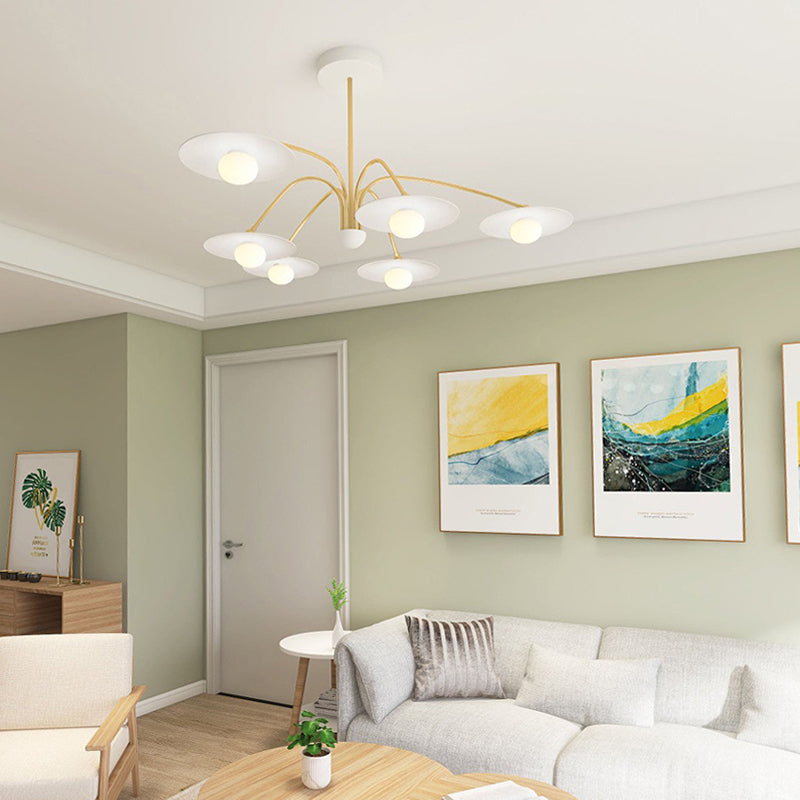 Cairns Ronde Moderne LED Hanglampen Wit Metaal Glas Slaapkamer