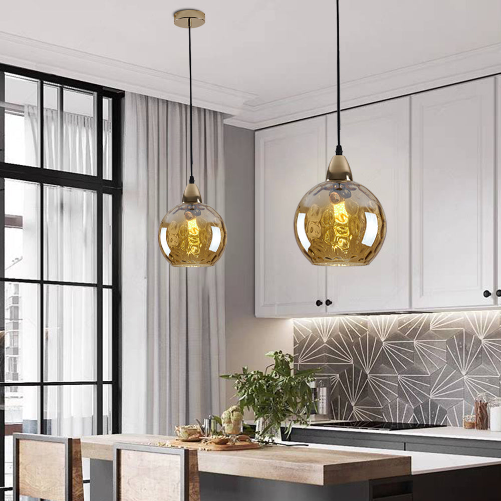 Hailie Design Grote Ronde LED Hanglampen Metaal Glas Eetkamer
