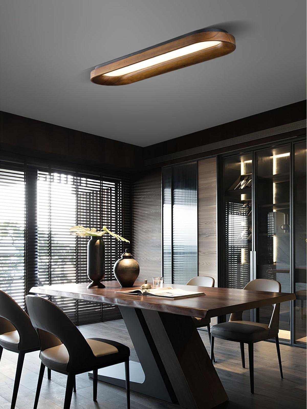 Zatalel Moderne minimalistische plafondlamp met vloeiend wolkendesign van hout