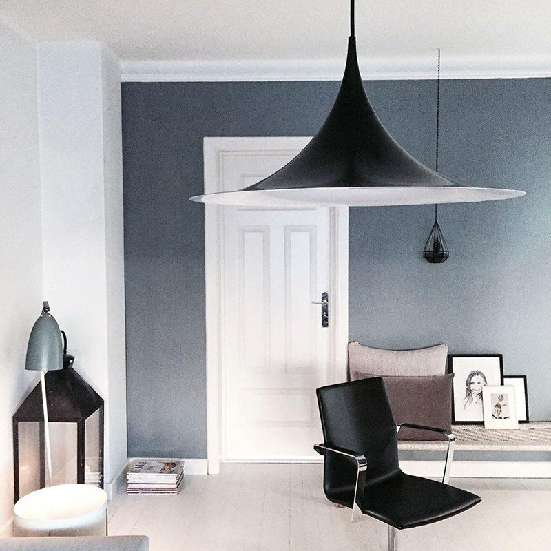 Cairns Moderne Ronde LED Hanglamp Zwart/Wit Metaal Woonkamer