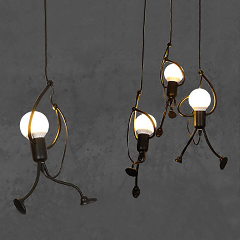 Salgado Retro Design Man LED Hanglamp Metaal Zwart/Wit Slaap/Woon/Eetkamer