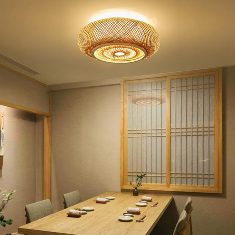 Muto Retro LED Plafondlampen Metaal Hout Hal Slaapkamer