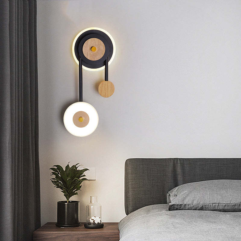 Nielsen Design LED Wandlampen Wit Zwart Metaal Hout Eetkamer Slaapkamer