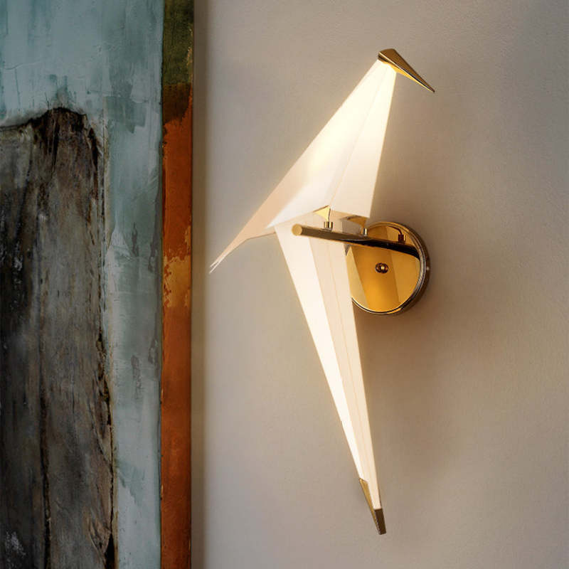Clifford Art-Deco Vogel LED Wandlamp Wit Metaal/Acryl Slaapkamer