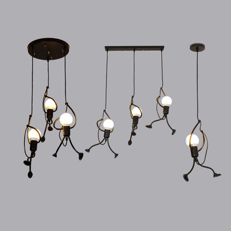 Salgado Retro Design Man LED Hanglamp Metaal Zwart/Wit Slaap/Woon/Eetkamer