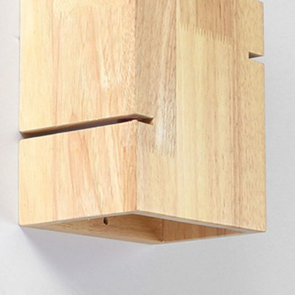Ozawa Rechthoekig Modern Design LED Wandlamp Massief Hout Slaapkamer
