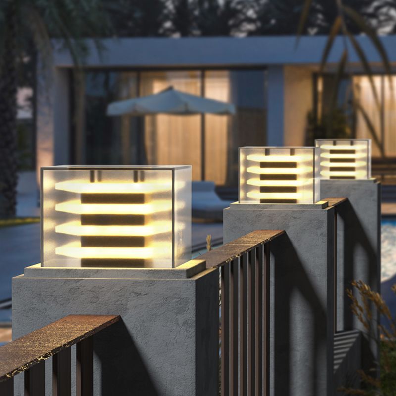 Riley Moderne LED Vierkant Buitenlamp Zonne Metaal/Acryl Tuin/Stoeprand/Balkon