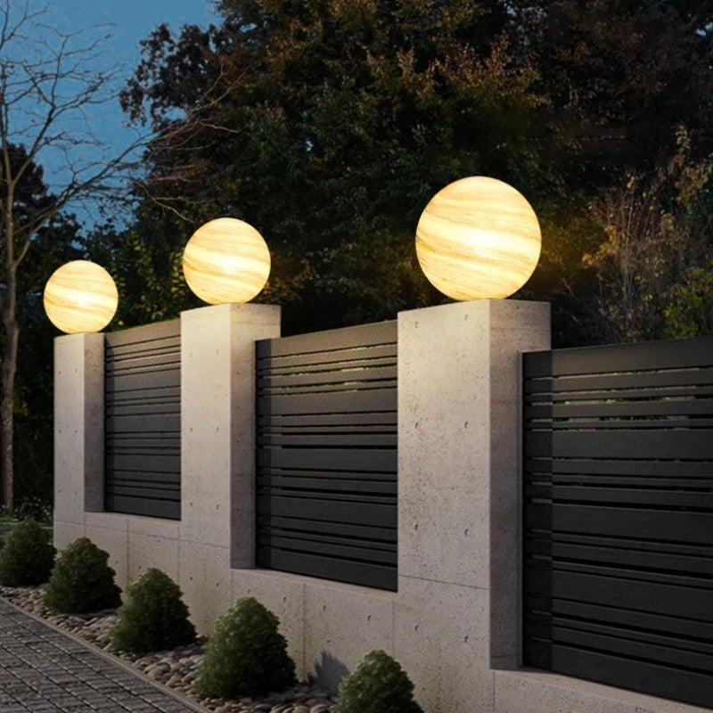 Elif Maanbol LED Zonne Energie Buitenlamp Geel/Blauw, Metaal/Glas, Vierkant