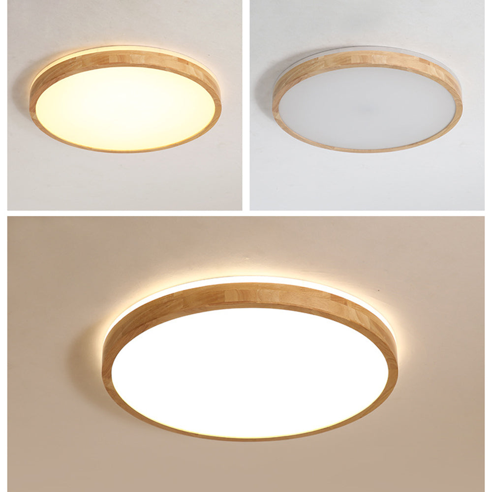 Ozawa Design Ronde LED Plafondlamp Hout Glas Woonkamer Slaapkamer
