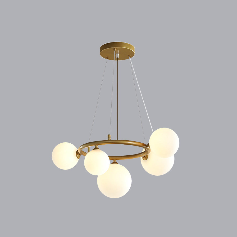 Valentina Moderne Design LED Wave Hanglamp Metaal/Glas Wit/Goud Woon/Slaap/Eetkamer