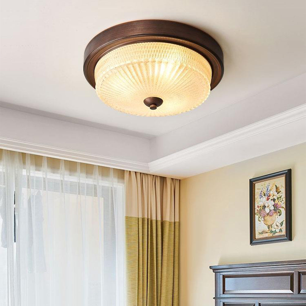 Alessio Vintage Ronde Inbouwmontage Plafondlamp Glas Slaapkamer