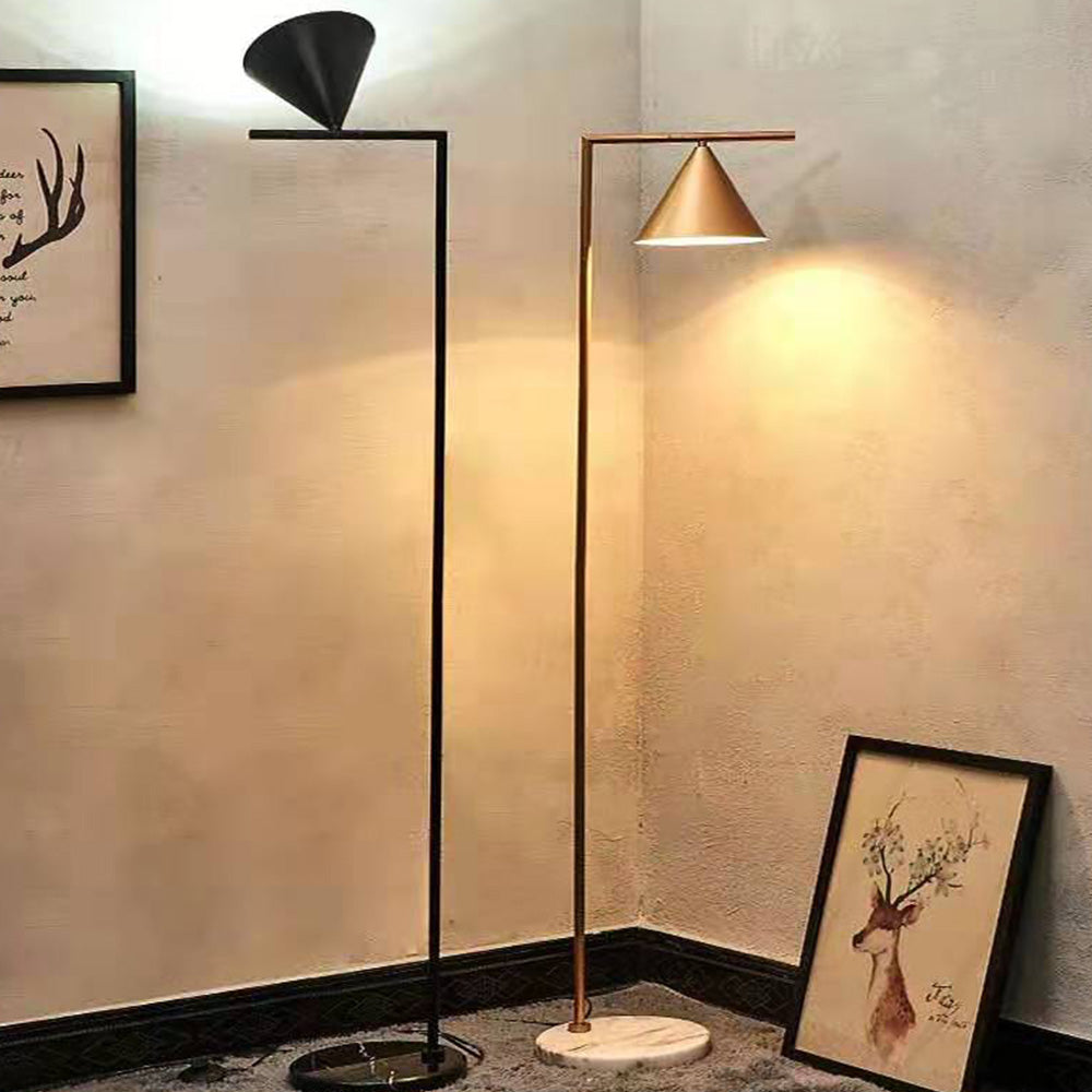 Carins Moderne LED Vloerlamp Zwart/Goud Metaal/Marmer Woonkamer