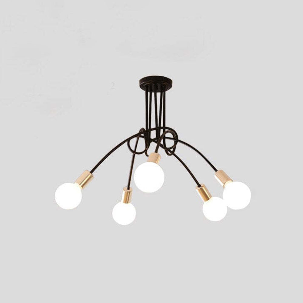 Valentina Moderne Lineaire Curve Plafondlampen Goud Zwart Woonkamer Slaapkamer