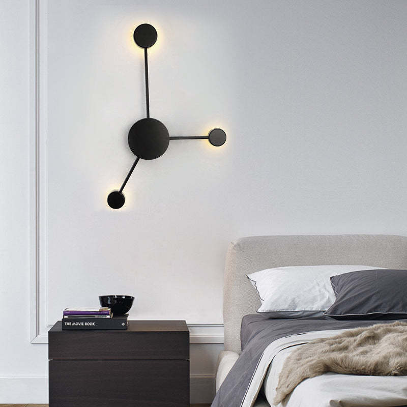 Emyr Nordic Ronde Design LED Wandlampen Zwart Metaal Eetkamer Badkamer