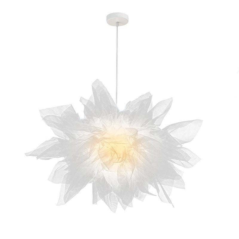 Bella Bloem LED Hanglampen Wit Metaal Stof Woonkamer Eetkamer