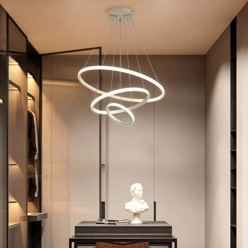 Arisha Moderne LED Hanglampen Wit Buitenste Verlicht 2/3/4 Ringen