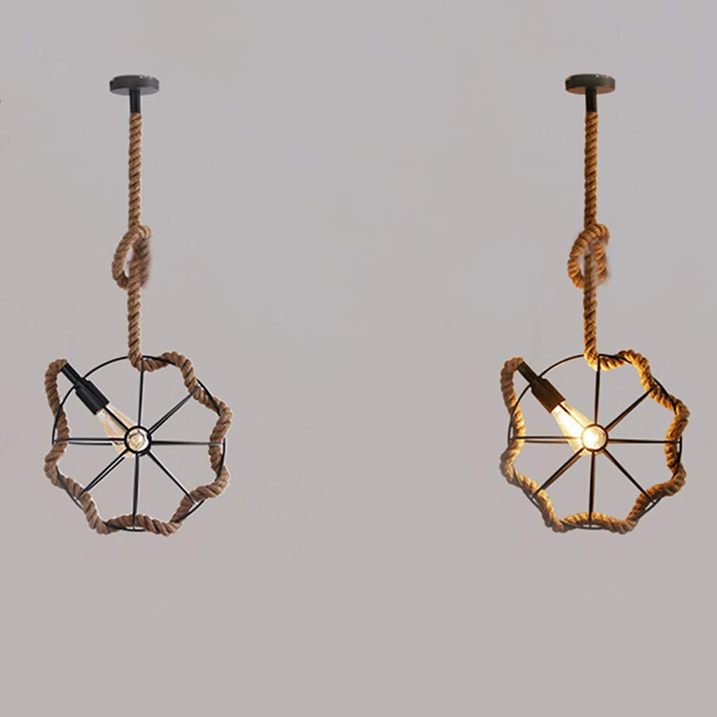 Epoch Retro LED Hanglampen Zwart Metaal/Touw Bar/Woonkamer