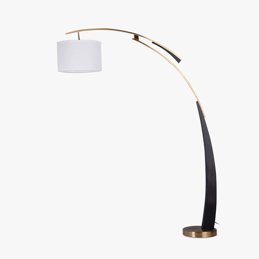 Salgado Moderne Design Vloerlamp Goud Zwart Stof Metaal Slaapkamer