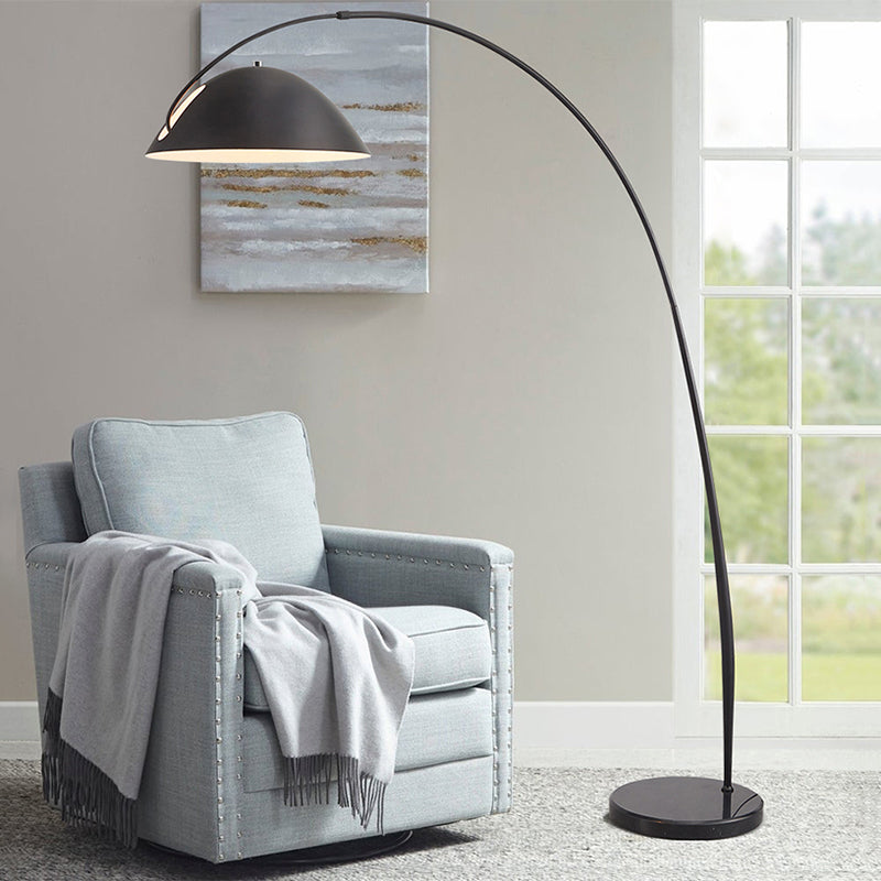 Avi Ronde Moderne LED Vloerlampen Zwart Metaal Eetkamer Slaapkamer