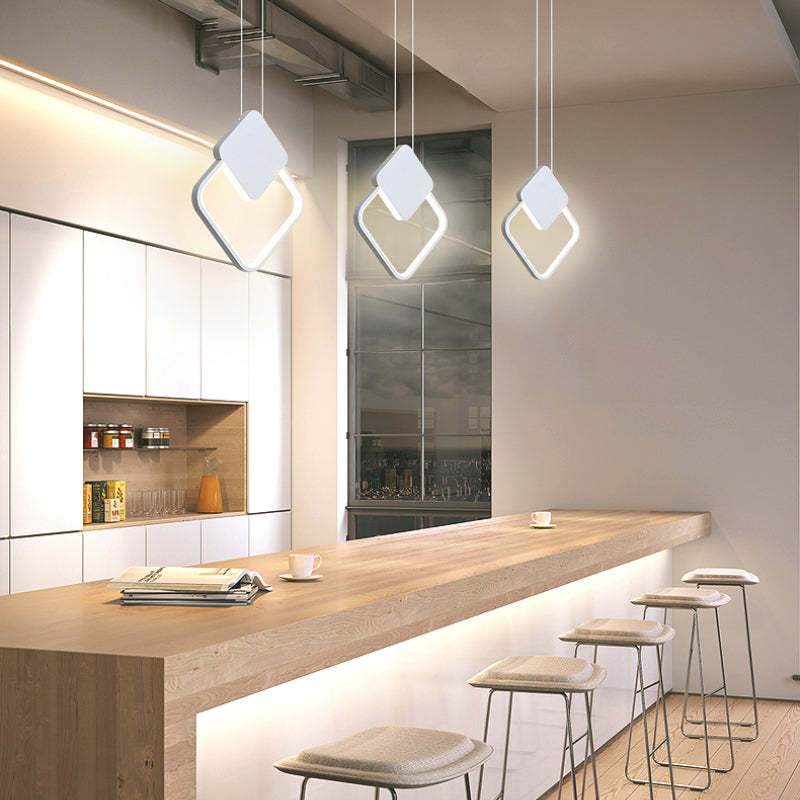 Nyla Moderne Rond LED Hanglampen Metaal/Acryl Zwart/Wit Woonkamer/Slaapkamer