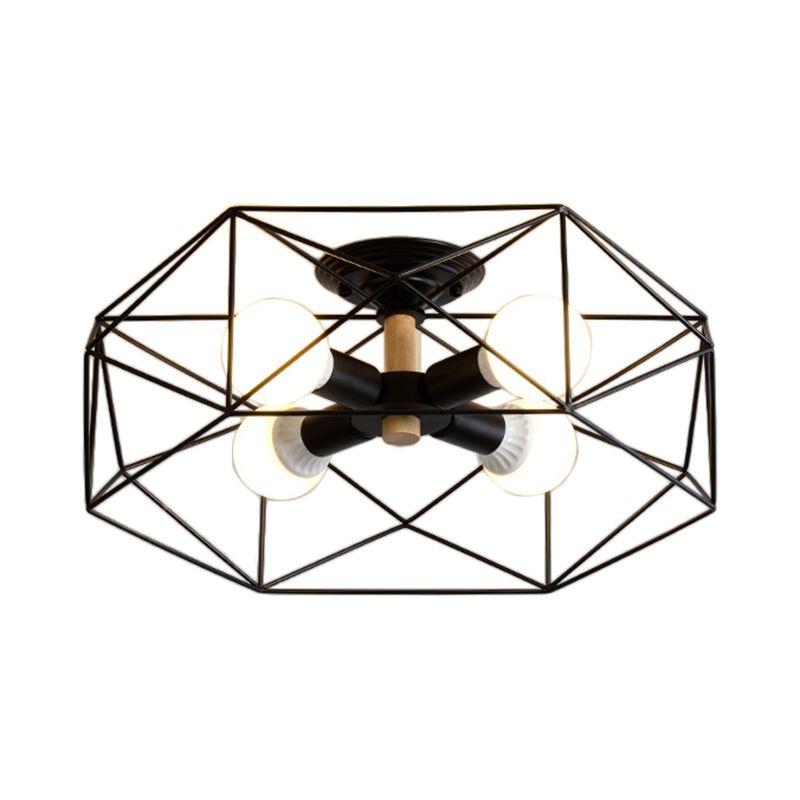Cooley Moderne Geometrische Lantaarn Metaal Inbouw Plafondlamp Zwart/Wit/Goud