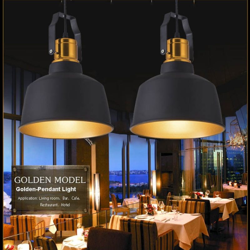 Alessio Industriele LED Hanglamp Zwart Goud Metaal Eetkamer Slaapkamer