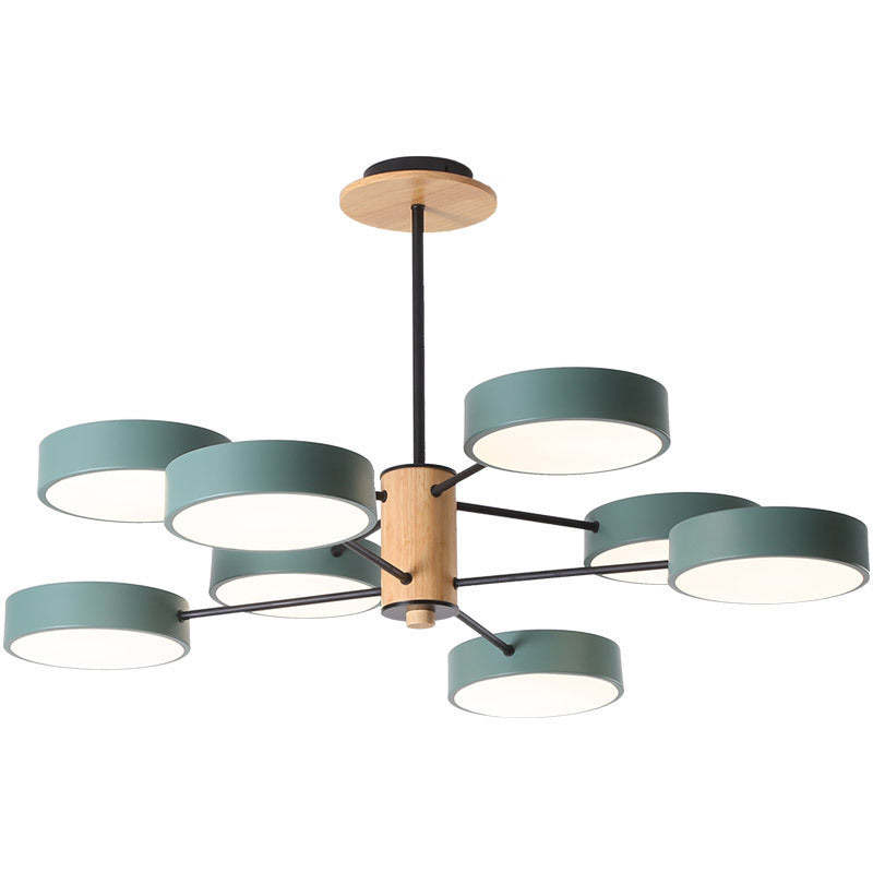 Sienna  Art Deco Hanglampen Wit Groen Grijs Metaal Hout Woonkamer