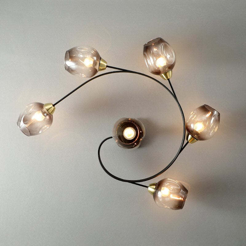 Valentina Moderne Mooi LED  Plafondlampen Stijlvol Zwart Metaal/Glas Slaapkamer