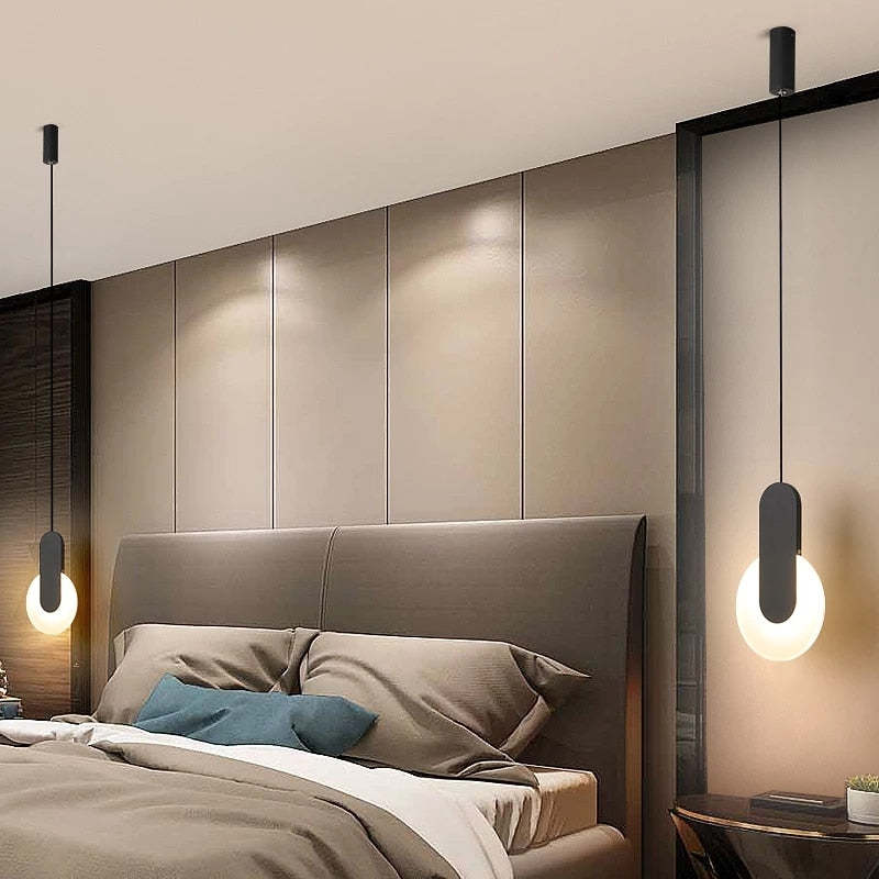 Nyla Moderne Rond LED Hanglampen Metaal/Acryl Zwart/Wit Woonkamer/Slaapkamer