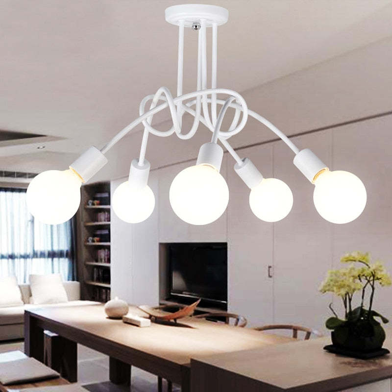 Valentina Moderne Lineaire Curve Plafondlampen Goud Zwart Woonkamer Slaapkamer