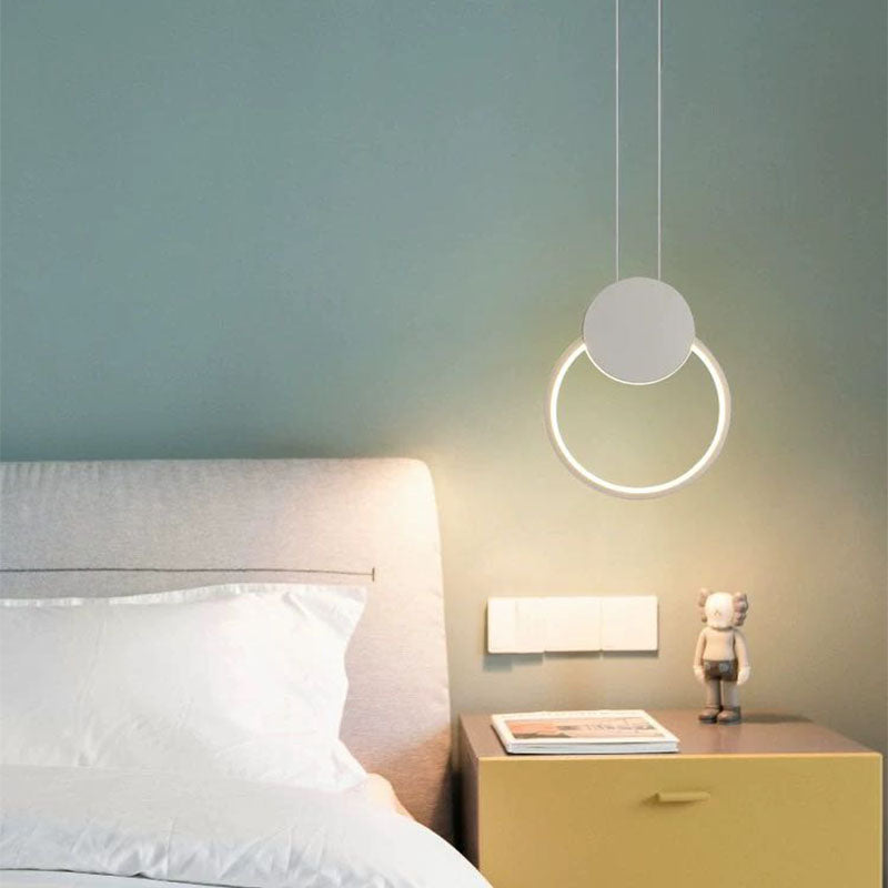 Nyla Moderne Rond LED Hanglampen Metaal/Acryl Zwart/Wit Woonkamer/Slaapkamer