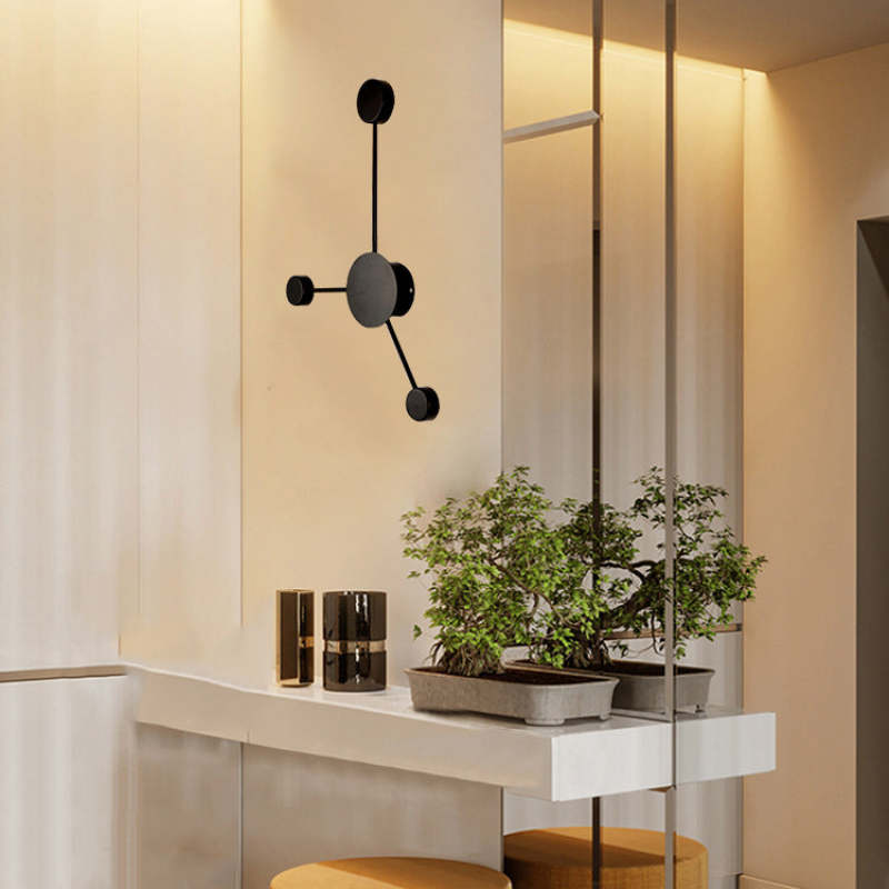 Emyr Nordic Ronde Design LED Wandlampen Zwart Metaal Eetkamer Badkamer