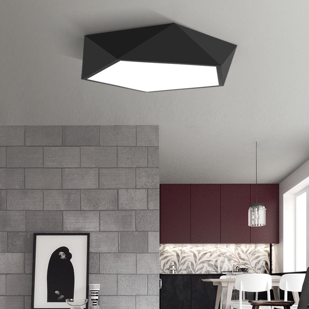 Quinn Moderne LED Plafondlamp Zwart Wit Metaal Slaapkamer Woonkamer