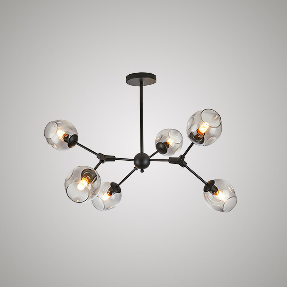 Valentina Moderne Bubbel LED Hanglamp Metaal/Glas Zwart/Goud Woonkamer/Slaapkamer