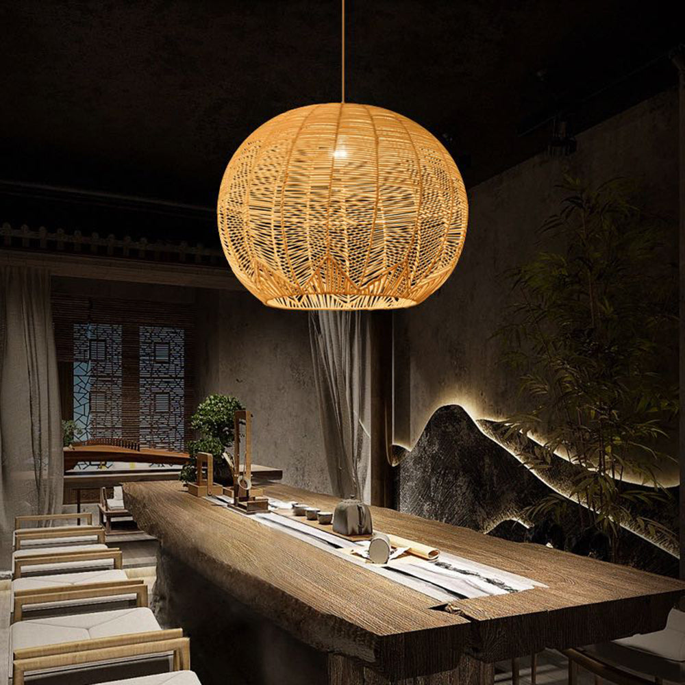 Ritta Vintage Design LED Hanglamp Rotan Metaal Studeerkamer