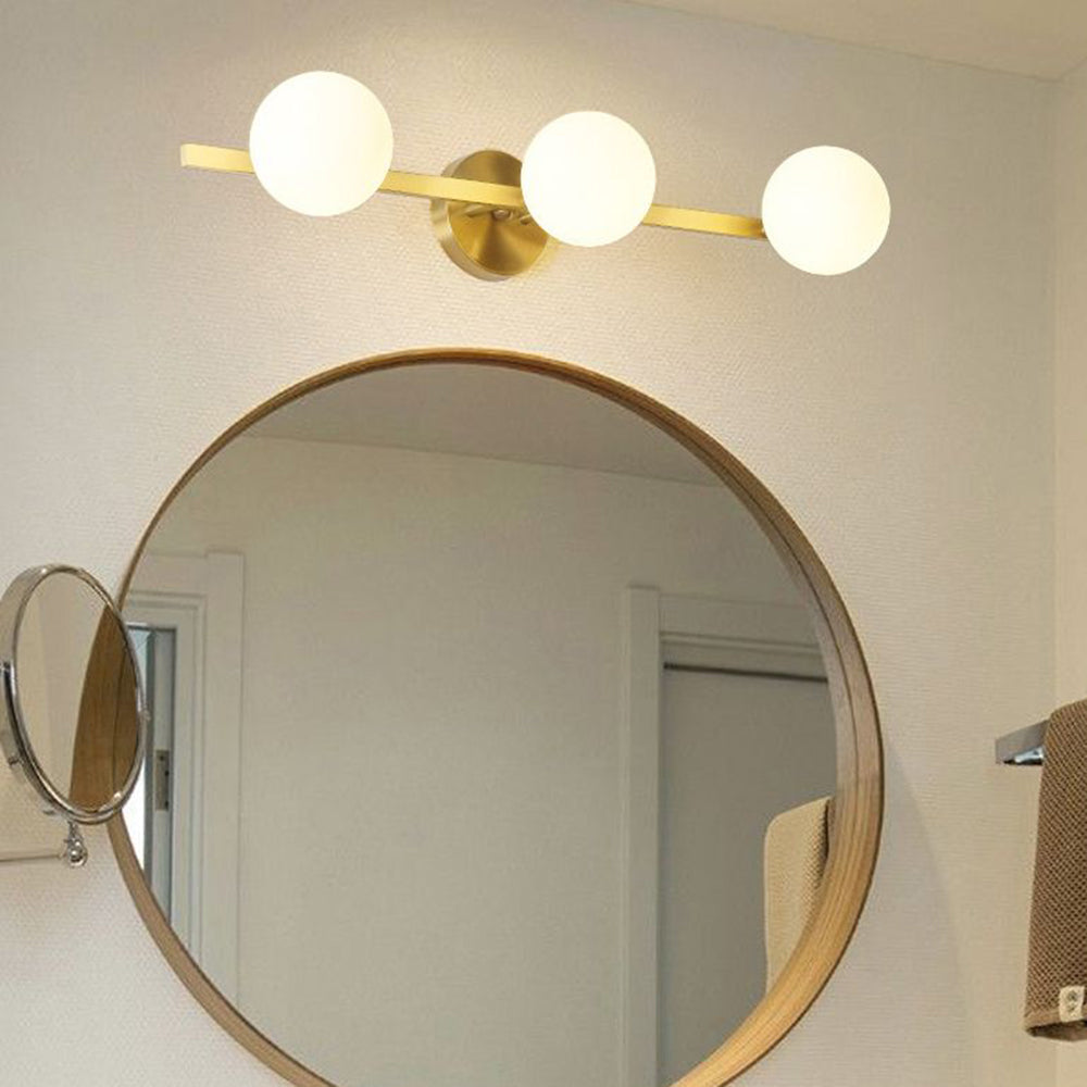 Valentina Retro Ronde LED Wandlamp Goud Metaal Glazen Bollen Badkamer