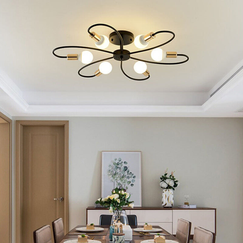 Valentina Industriele LED Plafondlamp Zwart Goud Metaal Slaapkamer