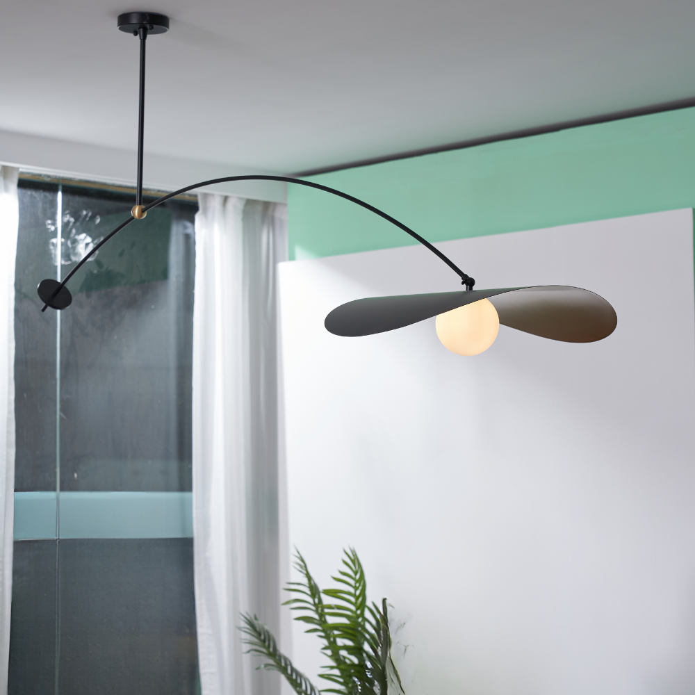 Carins Moderne Lotusblad LED Hanglamp Zwart/Goud Metaal Woonkamer