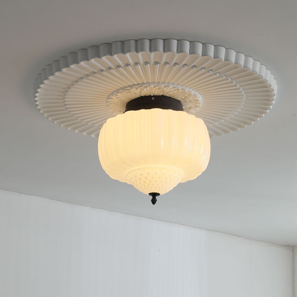 Nielsen Moderne Inbouwmontage Plafondlamp Metaal Glas Slaapkamer